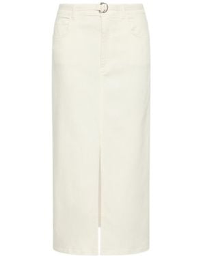Marella Straight-Fit Stretch Bull Denim Skirt - White