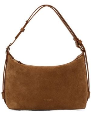 Marella Compact Suede Bag - Brown