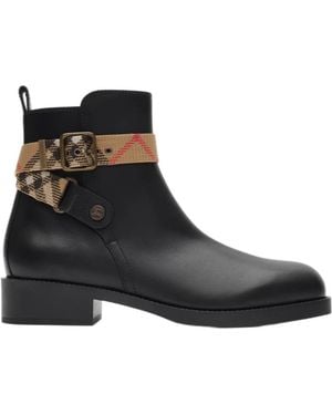Burberry Leather Huntley Boots - Black