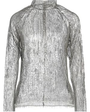 Tory Burch Solidcolor Turtleneck Longsleeve Top - Gray
