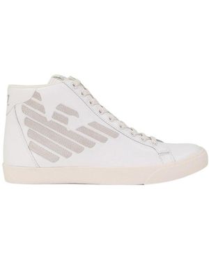 EA7 High-Top Lace-Up Casual Trainers - White