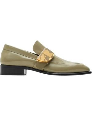 Burberry Shield Leather Loafers - Green