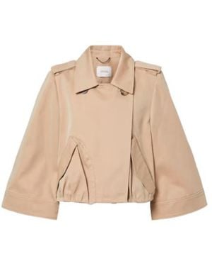 Dorothee Schumacher Luxury Layer Cropped Cotton-Blend Jacket - Natural