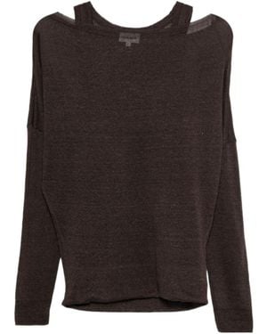 P.A.R.O.S.H. Cold-Shoulder Layered-Effect Top - Brown