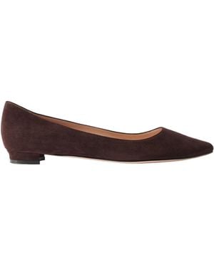 Manolo Blahnik Suede Ballet Flats - Brown