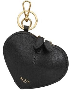 Alaïa Heart-Shaped Zip Coin Purse - Black