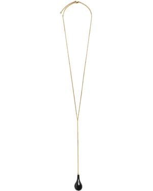 TOTEME Large Onyx Teardrop-Pendant Necklace - White
