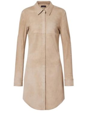 Stouls Geraldine Suede Shirt Dress - Natural