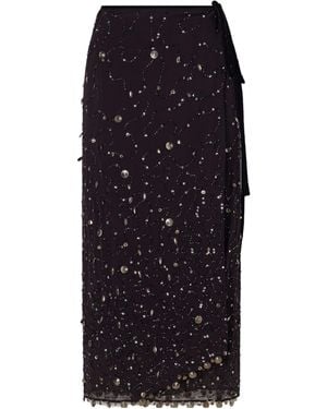 STAUD Mer Embellished Wrap Skirt - Black