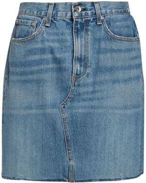 Rag & Bone Mid-Length Denim Skirt - Blue