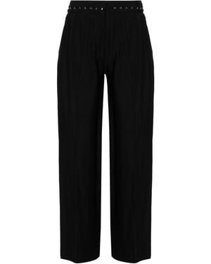 Mugler Hook-Eye Wide Trousers - Black