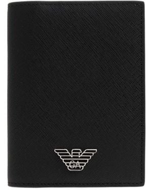 Emporio Armani Logo Card Holder Wallet - Black