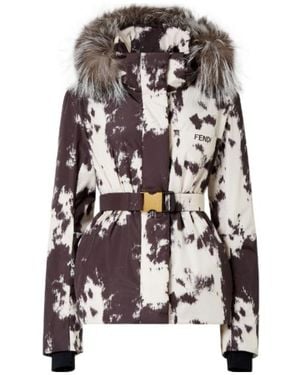 Fendi Ski Jacket Frosted Fauno Technical Fabric Down Jacket - Multicolor