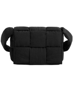 Bottega Veneta Cassette Mini Padded Intreccio Crossbody Bag - Black