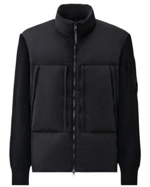 C.P. Company Quilted Jacket With Lens Detail - Black