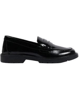 Fendi Logo-Plaque Leather Loafers - Black