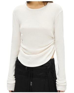 Ann Demeulemeester Dot Wrinkled Long-Sleeve T-Shirt - White