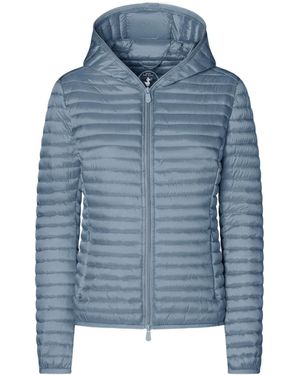 Save The Duck Hooded Quilted Down Jacket - Blue