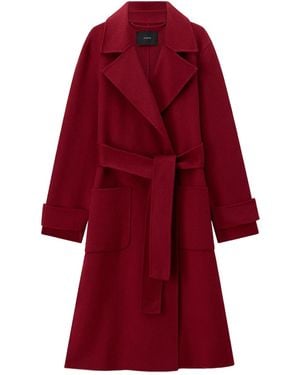 JOSEPH Belted Wrap Coat - Red