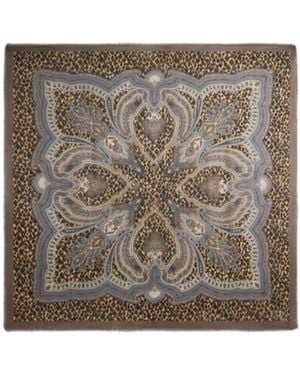 Etro Paisley Leopard Print Scarf - Gray
