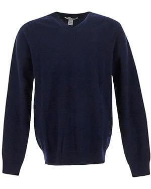 Comme des Garçons V-Neck Knitted Sweater - Blue