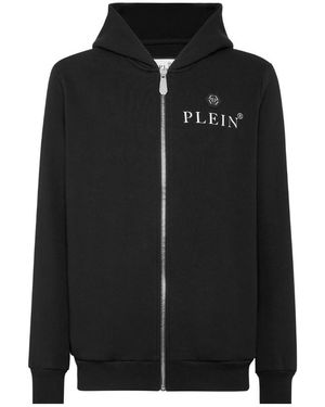 Philipp Plein Logo Patch Zipped Hoodie - Black