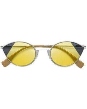 Fendi Eyewear Cat Eye Frame Sunglasses - Yellow