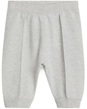 Brunello Cucinelli Bernie Baby Cashmere Ribbed Pants - Gray