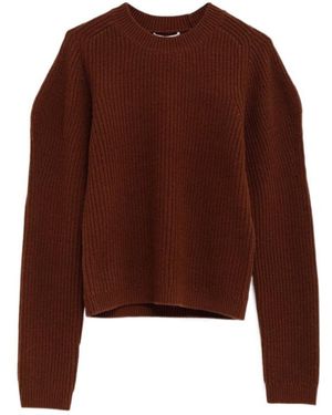 JW Anderson Jw Anderson Puff-Sleeved Crew Neck Jumper - Brown