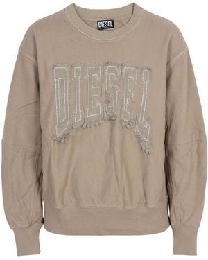 DIESEL Long Sleeves Sweatshirts - Brown