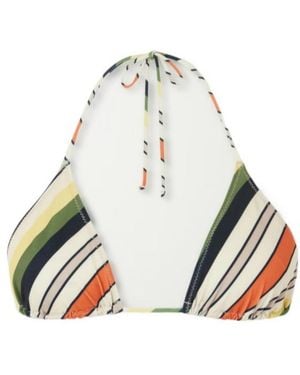 Jean Paul Gaultier Retro Striped Bikini Top - White