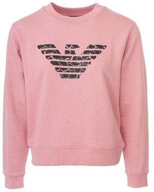 Emporio Armani Crewneck Logo Sweatshirt - Pink