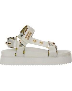 Versace Jeans Couture Couture Spike-Studded Sandals - Metallic