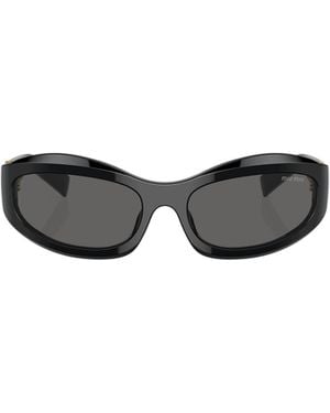 Miu Miu Eyewear Oval-Frame Sunglasses - White