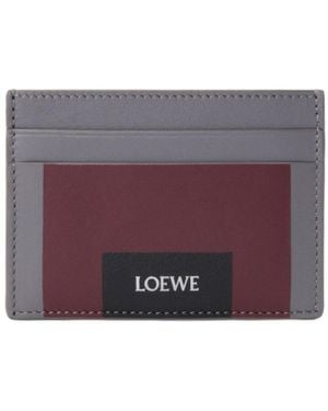 Loewe Panelled Leather Cardholder - Purple