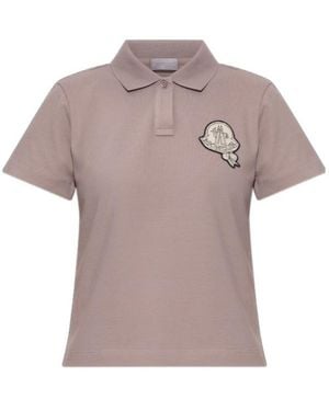 Moncler Collared Short-Sleeved Polo Shirt - Grey