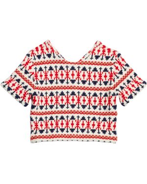 Celine Cropped Jumper - Red