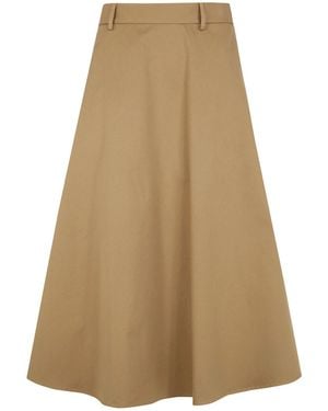 Semicouture A-Line Midi Skirt - Natural