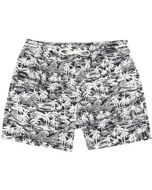 Palm Angels Elastic Waist Swim Trunks - Multicolour