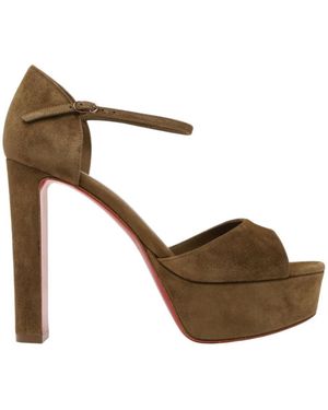 Christian Louboutin Ankle-Strap Platform Sandals - Metallic