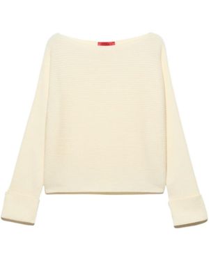MAX&Co. Horizontal Rib-Knit Jumper - Natural