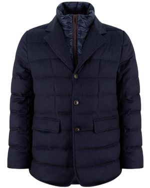 Herno Quilted Long-Sleeve Padded Jacket - Blue