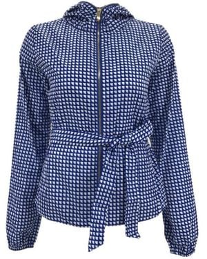 Armani Jeans Printed Zipper Casual Jacket - Blue
