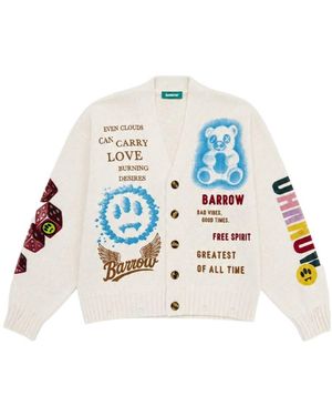 Barrow Dice Intarsia Cardigan - White