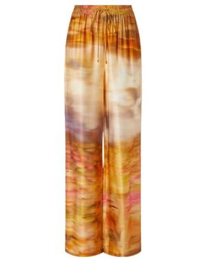 Pinko Abstract-Print Drawstring Trousers - Orange