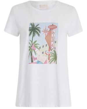 Liu Jo Graphic Printed Embellished T-Shirt - White