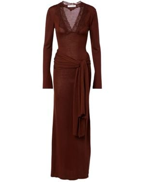 AYA MUSE Lace-Trimmed Dress - Brown