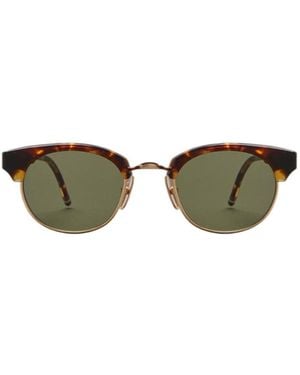 Thom Browne Eyewear Oval Frame Sunglasses - Green