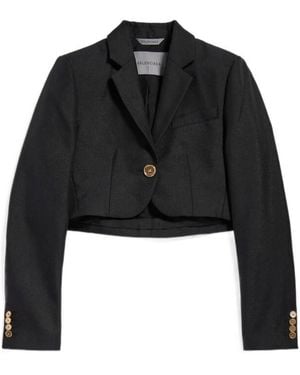 Balenciaga Cropped Jacket - Black