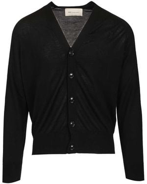 Ami Paris Knitted V-Neck Cardigan - Black